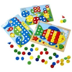 Melissa & Doug Sort & Snap Colour Match Wooden Frame Play Board -XS-Stock HEA14313 3 opt