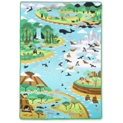 Melissa & Doug Jumbo Habitats Rug 5 Animals Play Mat 200cm