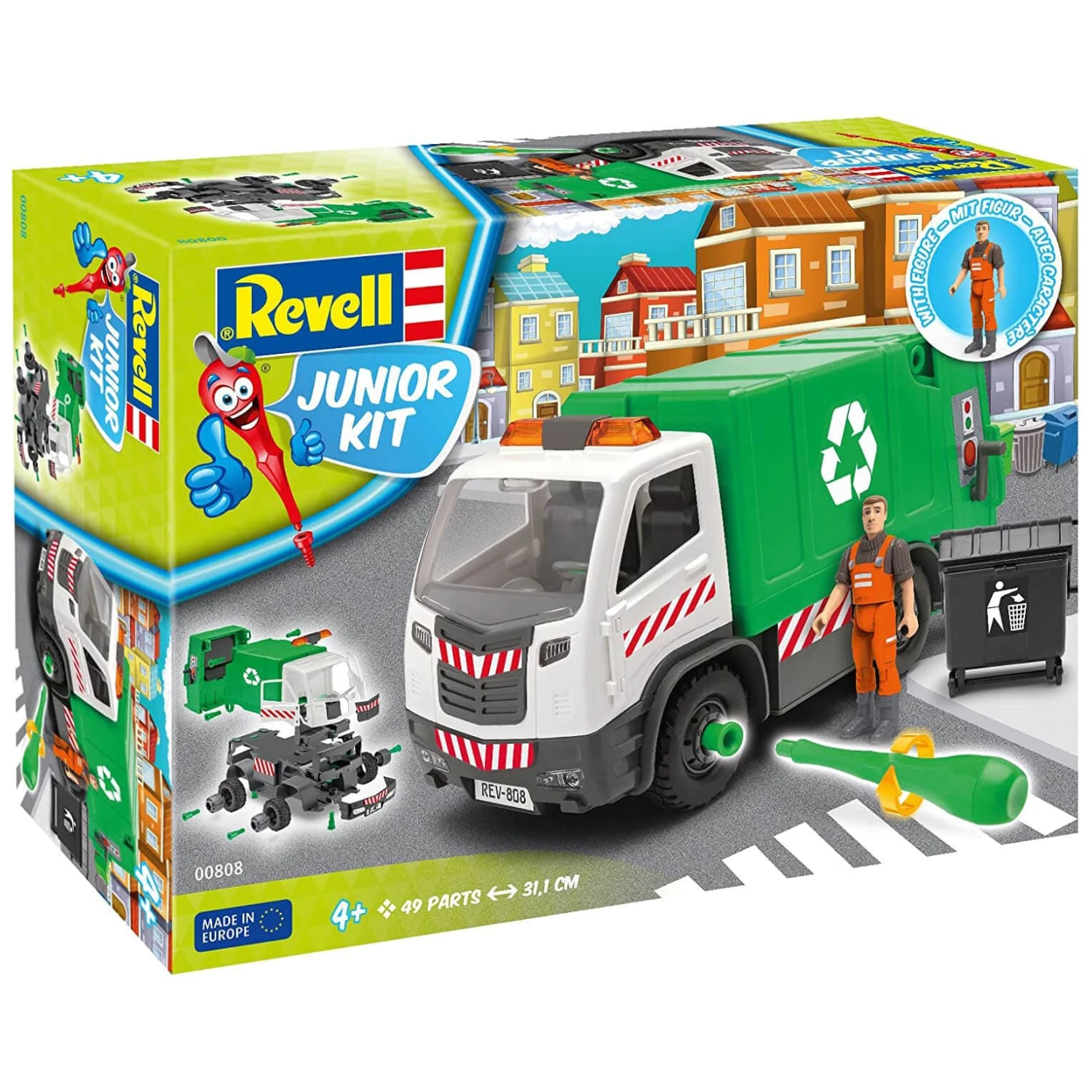 Bin Lorry & Figure Revell Model Building Kit Level 1 Age 4+ 1 Bin Lorry & Figure Revell Model Building Kit Level 1 Age 4+