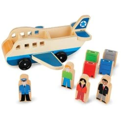 Melissa & Doug Wooden Airplane 9 Pieces Toy Figures Suitcases -XS-Stock HEA19394 2 opt