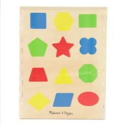 Melissa & Doug Wooden Shape Sorter 12 Colour Blocks 18m+ -XS-Stock HEA94001 3 opt