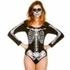 Skeleton Leotard Day Of The Dead Fancy Dress Costume Bones