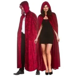 Adults Deluxe Velvet Hooded Cape Dark Red Vampire 140cm -XS-Stock HF 5141 1600 3 74679.1568364941.1100.1100