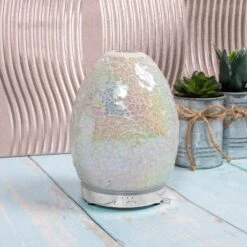 Leonardo Aroma Humidifier Mosaic Egg Shape Colour Change LED Light 16cm -XS-Stock LPLLP47477 2 opt