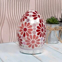 Leonardo Aroma Humidifier Flower Mosaic Egg Colour Change LED Light 16cm -XS-Stock LPLLP47494 2 opt