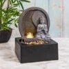 Leonardo Buddha Indoor Water Fountain Pebbles LED Light
