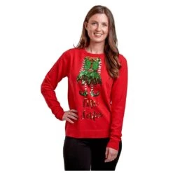 Womens Elfie Selfie Christmas Jumper Sparkle Sequins Xmas Top -XS-Stock MW06569RED 1600 1 88180.1572347368.1100.1100