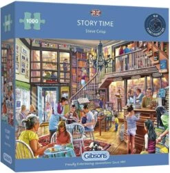 Gibsons Story Time Jigsaw Puzzle Book Shop Children Cafe 1000 Pieces