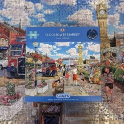 Gibsons Clocktower Market Jigsaw Puzzle Flowers Town Bus 1000 Pieces -XS-Stock PRIG6321 3 opt