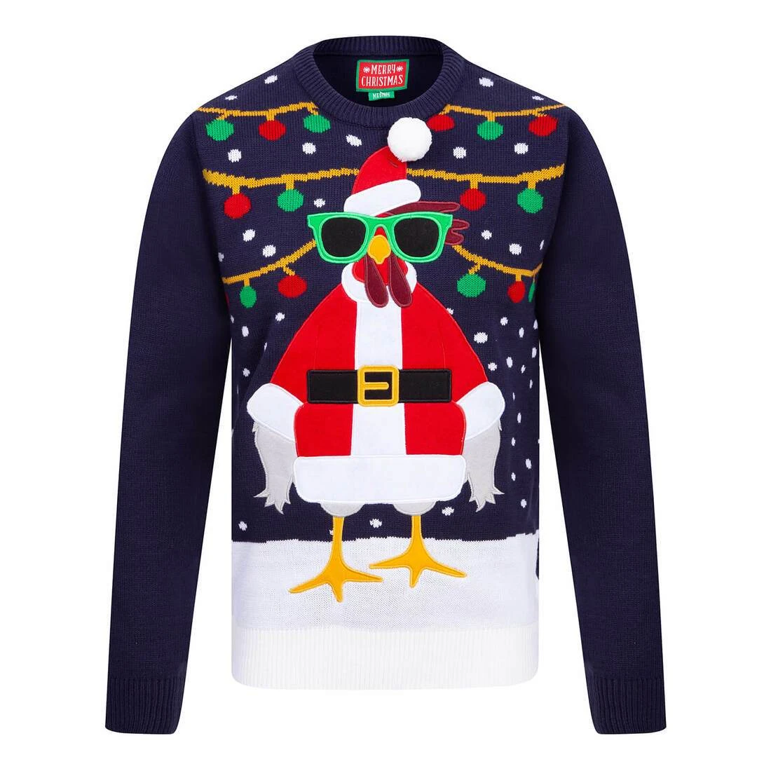 Mens Light Up Santa Turkey Christmas Jumper Fun LED Baubles 2 Mens Light Up Santa Turkey Christmas Jumper Fun LED Baubles - Image 2