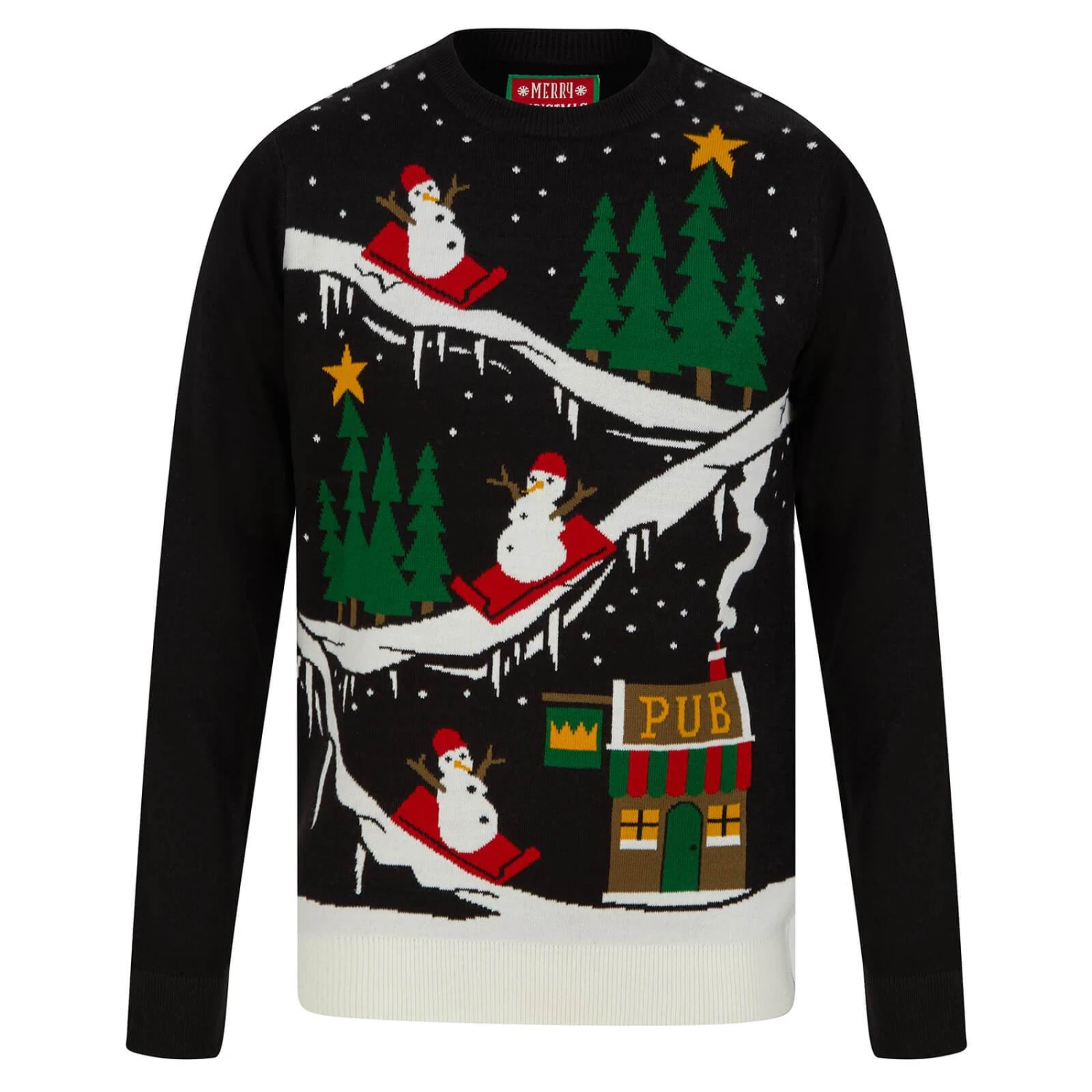 Mens To The Pub Snowman Christmas Jumper 1 Mens To The Pub Snowman Christmas Jumper
