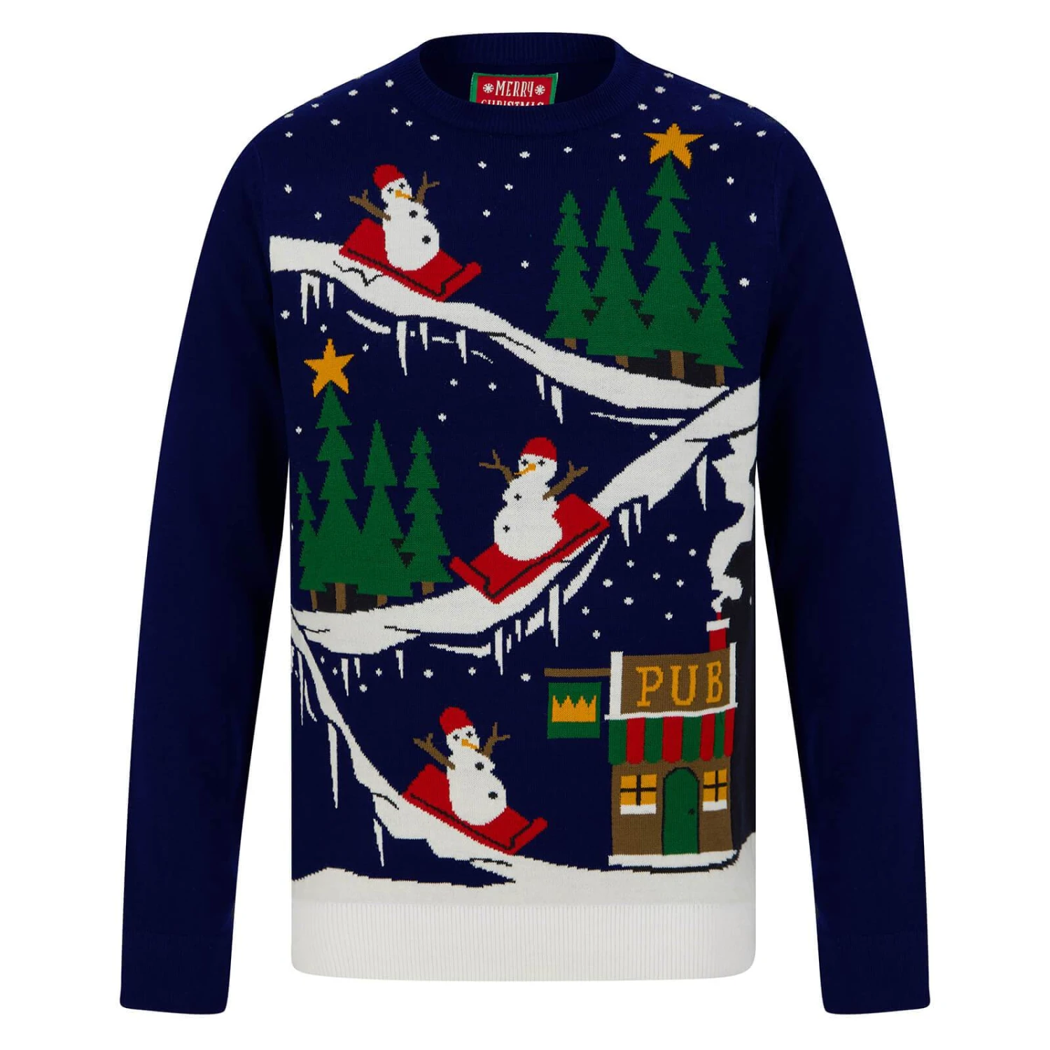 Mens To The Pub Snowman Christmas Jumper 4 Mens To The Pub Snowman Christmas Jumper - Image 4