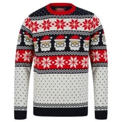 Mens Christmas Jumper Santa Snowflake Traditional