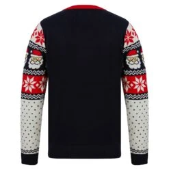 Mens Christmas Jumper Santa Snowflake Traditional -XS-Stock SRG1A17078 F 2.opt