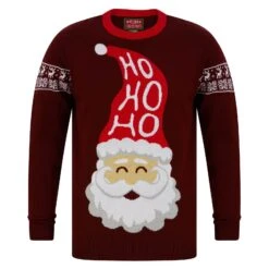 Mens Ho Ho Ho Santa Festive Christmas Jumper -XS-Stock SRG1A17083 A 1.opt