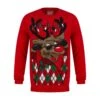 Mens LED Faux Fur Rudolph Argyle Christmas Jumper