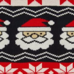Kids Christmas Jumper Santa Head Snowflakes Red Black Nordic -XS-Stock SRG2A17150 A 3 opt