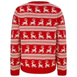 Womens Traditional Christmas Jumper Leaping Reindeer Red -XS-Stock SRG3A17239 E 2 opt