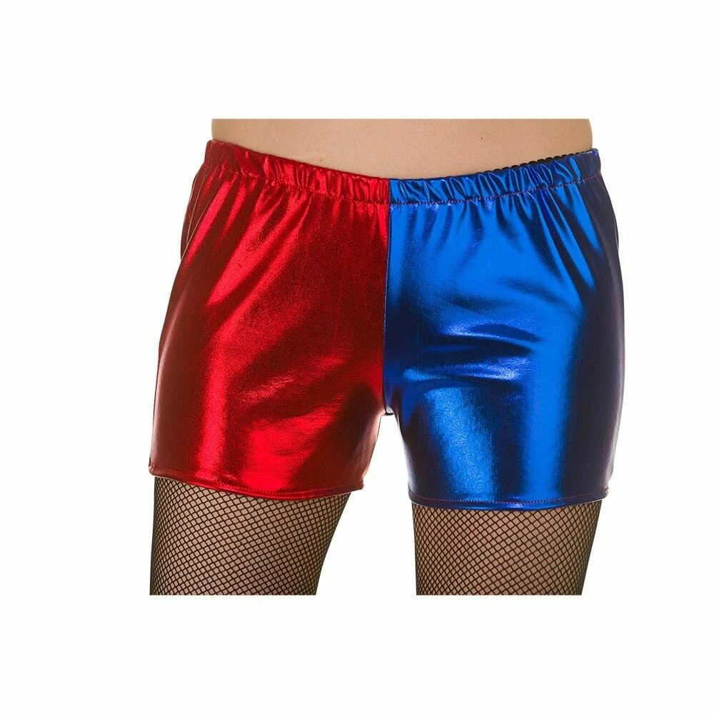 Shiny Hot Pants Red Blue Cheerleader Shorts Fancy Dress 1 Shiny Hot Pants Red Blue Cheerleader Shorts Fancy Dress