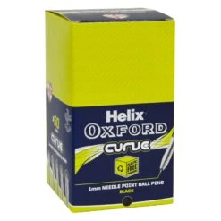 Box Of 50 Ball Pens Helix Oxford Curve 1mm Needle Point