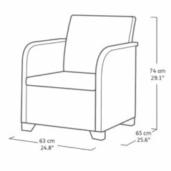 Keter Rosalie 2 Seater Balcony Set Storage Table Grey Rattan -XS-Stock UBLKTR0044 6