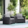 Keter California Garden Armchairs Set Of 2 Grey Resin Rattan