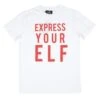 Mens Christmas T-Shirt White Express Your Elf Fun Xmas Top
