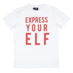 Mens Christmas T-Shirt White Express Your Elf Fun Xmas Top