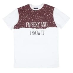 Mens Sexy And I Snow It Red Christmas T-Shirt Fun Xmas Top