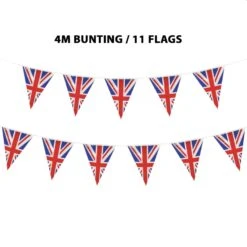 4m GB Triangle Bunting 11 Union Jack Flags Party Decoration