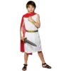 Boys Ancient Rome White Toga Red Cape Halloween Costume
