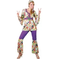 Womens Hippie Chick Fancy Dress Party Halloween Costume