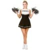 Womens Cheerleader Black/White Fancy Dress Halloween Costume