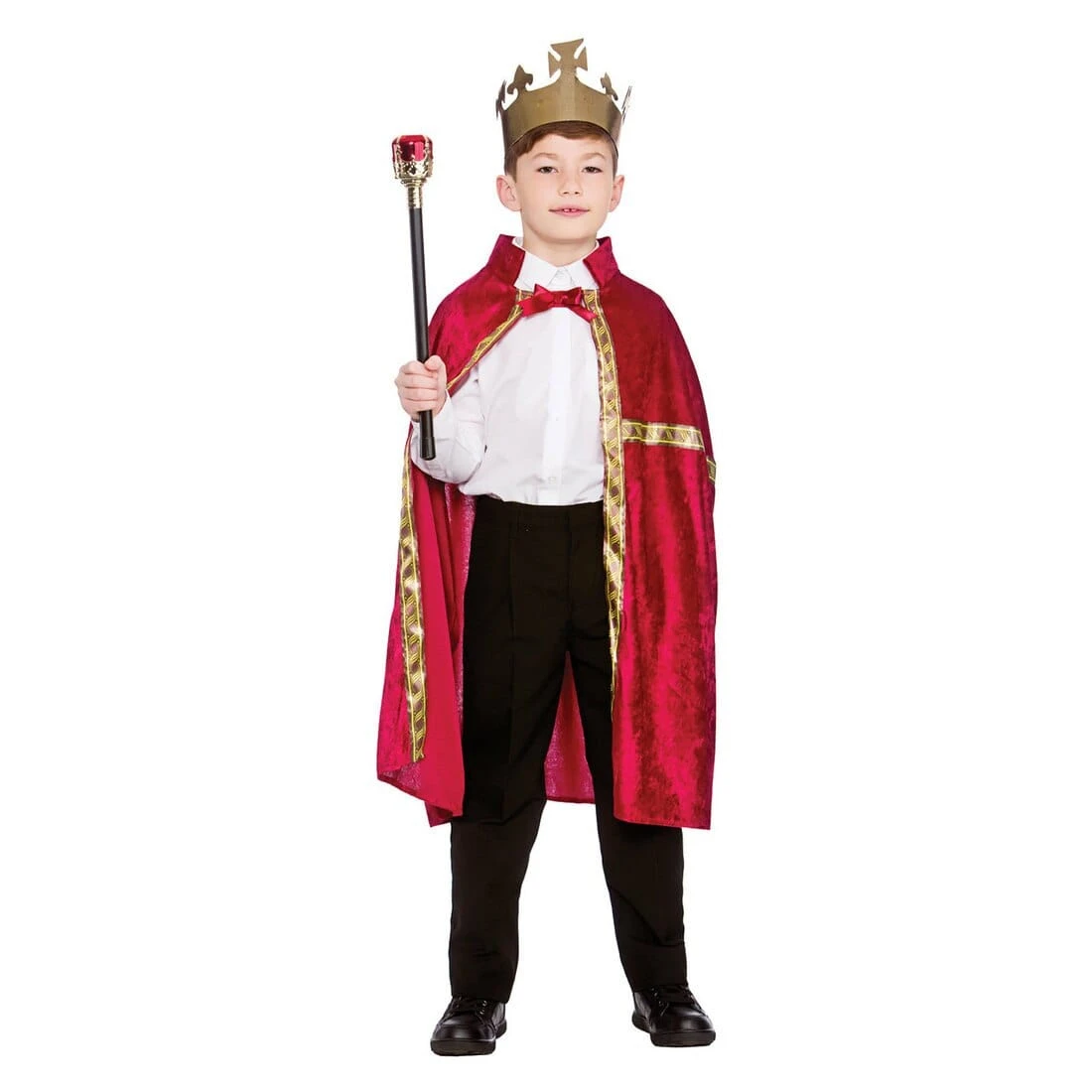 Childrens Burgandy Deluxe King Queen Robe & Crown Accessory 1 Childrens Burgandy Deluxe King Queen Robe & Crown Accessory