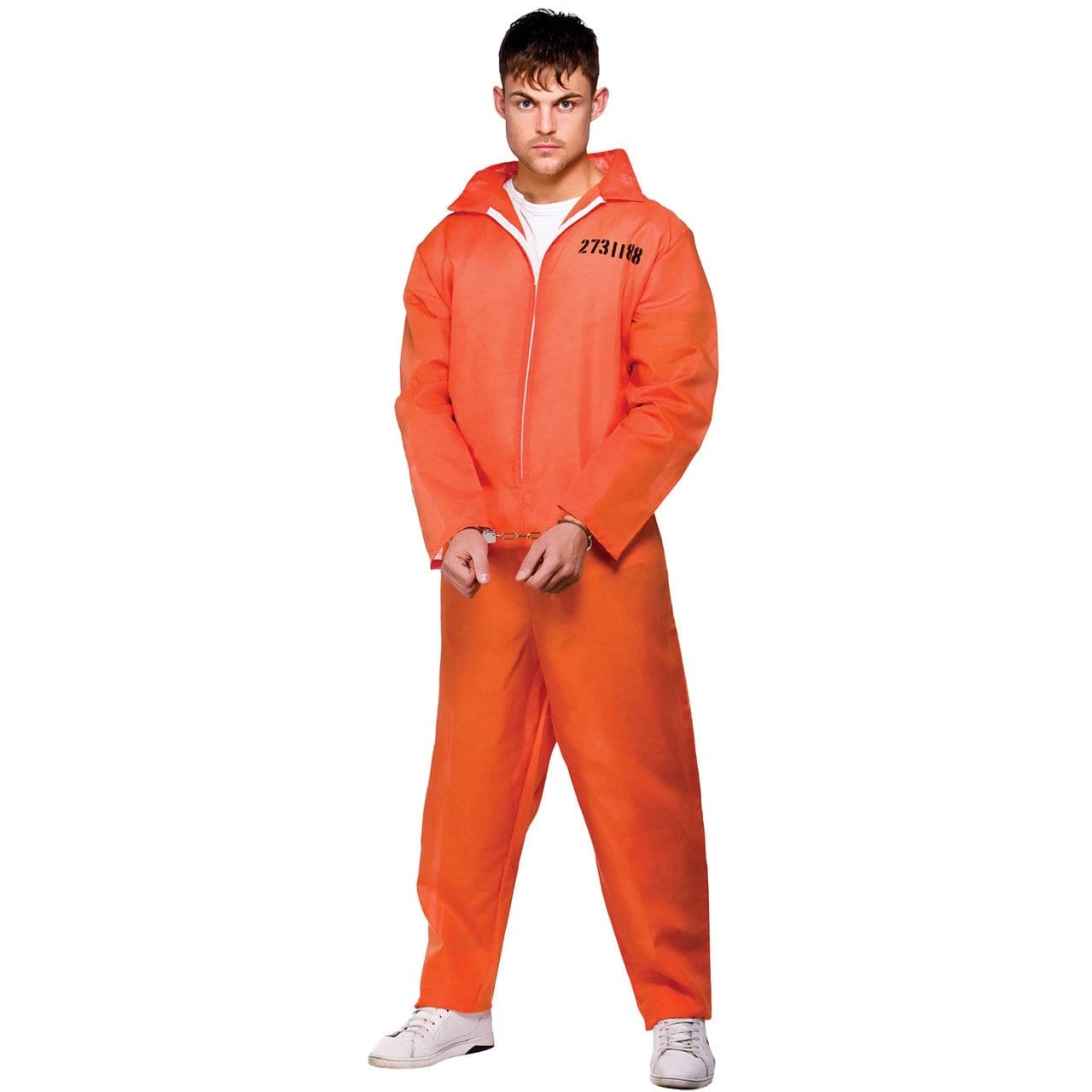 Mens Orange Convict Jumpsuit Fancy Dress Halloween 1 Mens Orange Convict Jumpsuit Fancy Dress Halloween