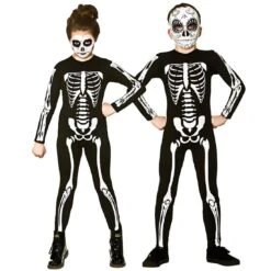Kids Skeleton Bones Jumpsuit Halloween Fancy Dress Costume