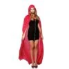 Womens Deluxe Red Velvet Hooded Cape Fancy Dress Halloween
