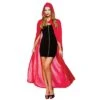 Womens Adults Red Hooded Cape Halloween Fancy Dress Costume