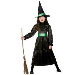 Girls Halloween Wicked Witch Costume Scary Fancy Dress
