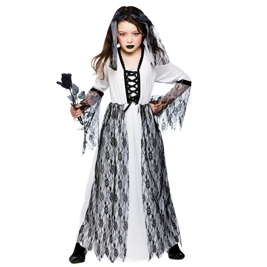 Girls Ghastly Ghost Bride Fancy Dress Halloween Costume 1 Girls Ghastly Ghost Bride Fancy Dress Halloween Costume
