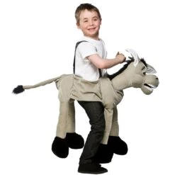 Kids Ride On Grey Donkey Fancy Dress Halloween Party Costume