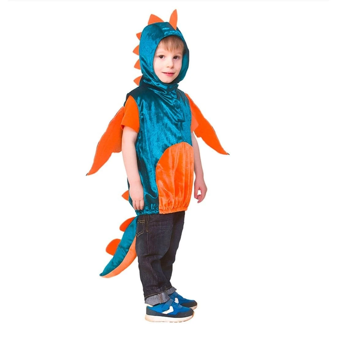 Childs Dinosaur Hooded Tabard Halloween Fancy Dress Age 3-5 1 Childs Dinosaur Hooded Tabard Halloween Fancy Dress Age 3-5