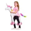 Childs Ride On Unicorn Fantasy Rainbow Fancy Dress Age 5-7