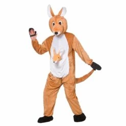 XS-Stock 10 Adults Brown Kangaroo Mascot Fancy Dress Up Party Costume