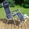 Zero Gravity Chair Reclining Garden Relaxer Texteline Black