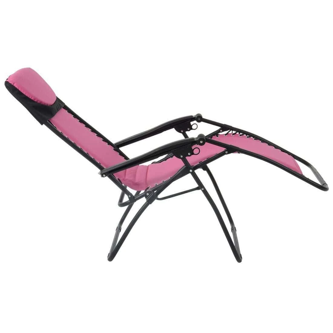 Garden Recliner Chair Zero Gravity Reclining Relaxer Padded Seat In Pink 5 Garden Recliner Chair Zero Gravity Reclining Relaxer Padded Seat In Pink - Image 5