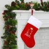 Royal Princess Photo Pocket Red Fabric Christmas Stocking