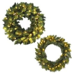Christmas Wreath Pre-Lit Luxury Artificial Green Pine Tips -XS-Stock XS4351 Master 1600 1 18109.1544696437.1100.1100