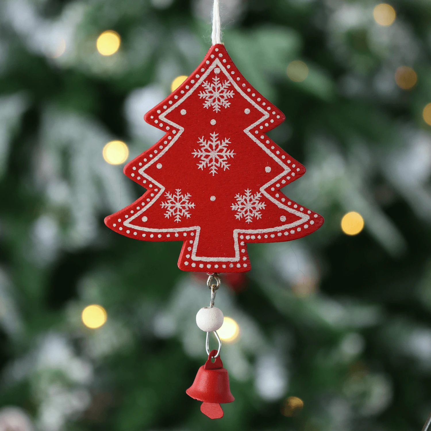 Set Of 6 Wooden Tree Christmas Tree Decorations Boxed 2 Set Of 6 Wooden Tree Christmas Tree Decorations Boxed - Image 2