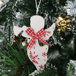 Set Of 6 Angel Christmas Tree Decorations Wooden Boxed -XS-Stock XS4524 2